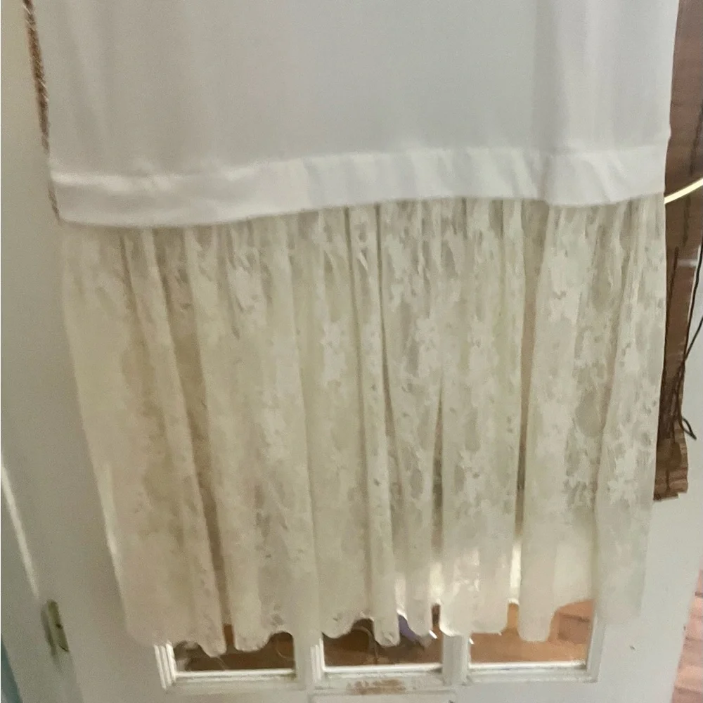 Anthropologie White midi dress. Size small but run big.  100% cotton and poly - Picture 2 of 5